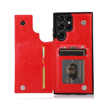 Back Flip Leather Wallet Cover Case for Samsung Galaxy S22 Ultra