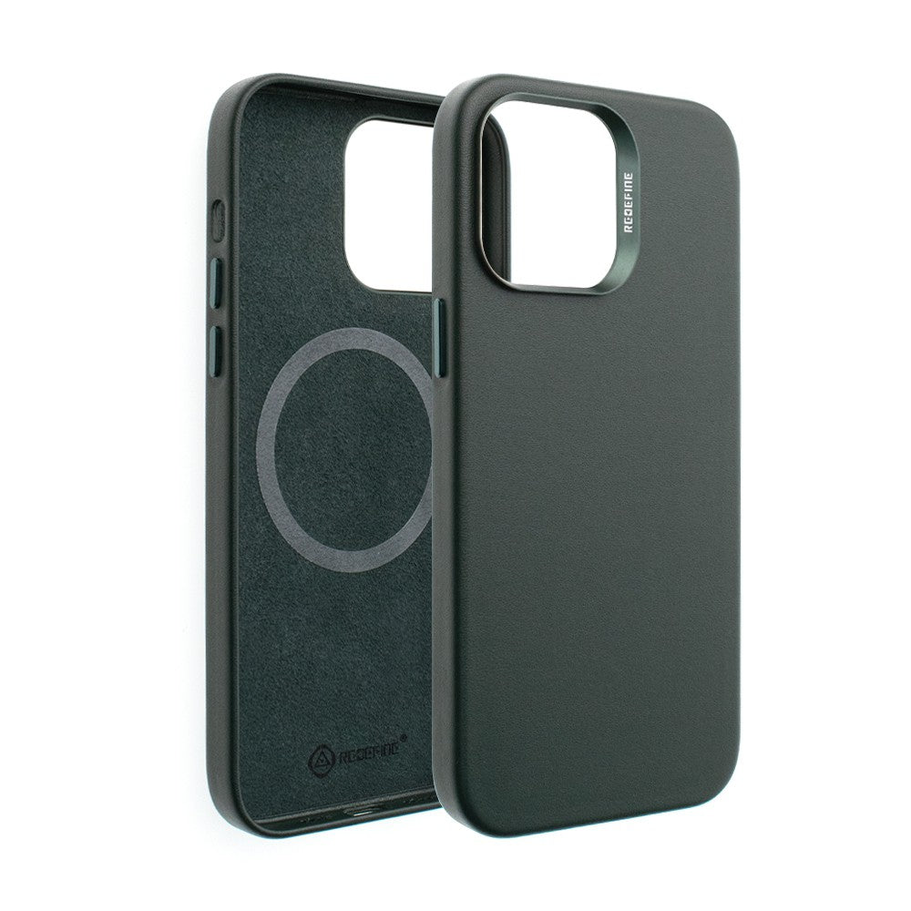 REDEFINE Metal Camera Lens PU Leather Case with Magnetic Ring for iPhone 13 Magsafe