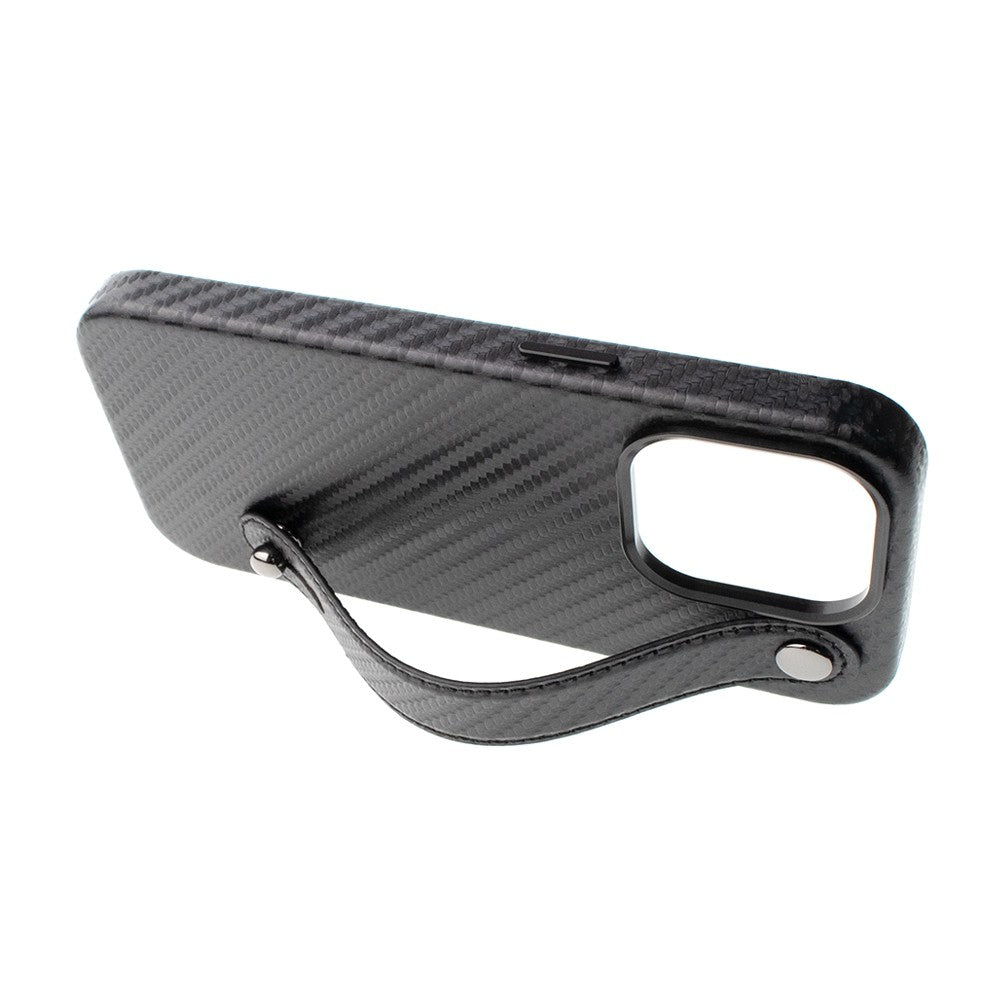 REDEFINE Metal Camera Lens PU Leather Case with Hand Belt for iPhone 14 Pro Max