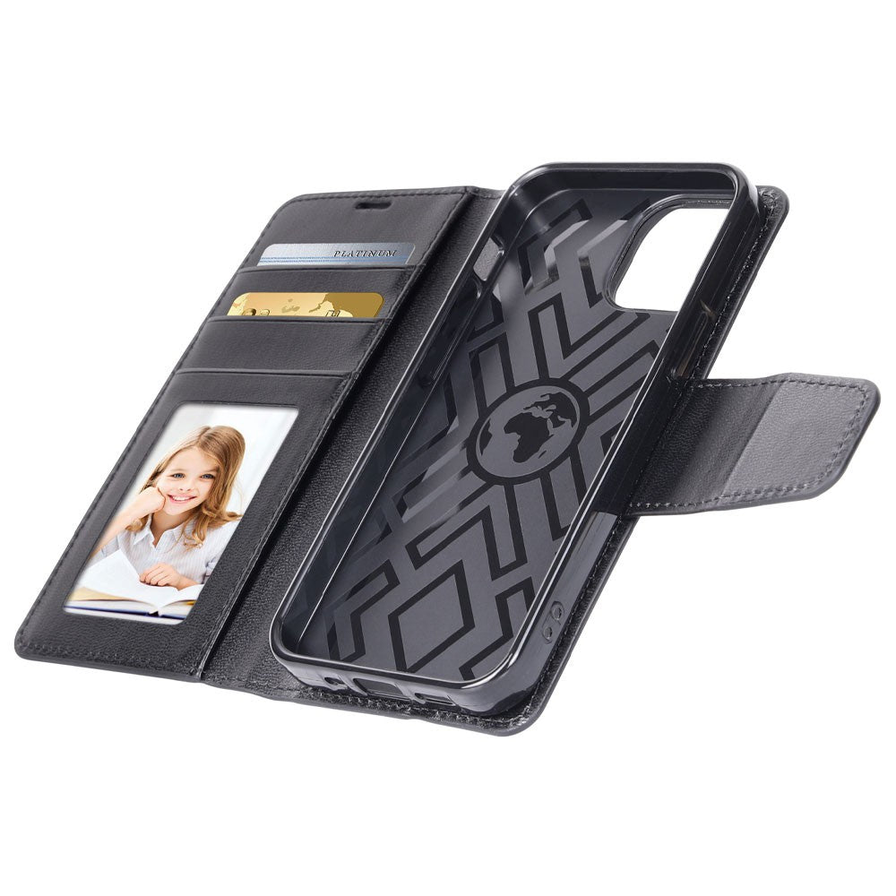 Hanman PU Flip Leather Wallet Cover Case for iPhone 13 / 14