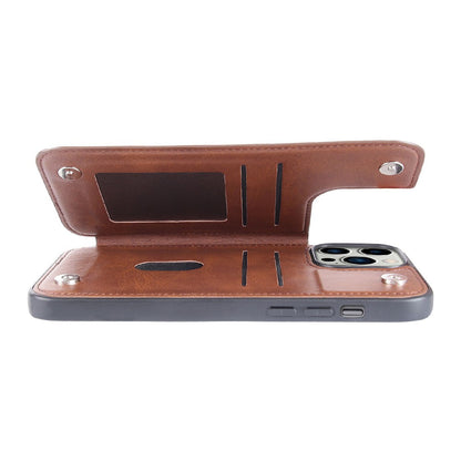 Hanman Back Flip Leather Wallet Shockproof Cover Case for iPhone 14 Plus