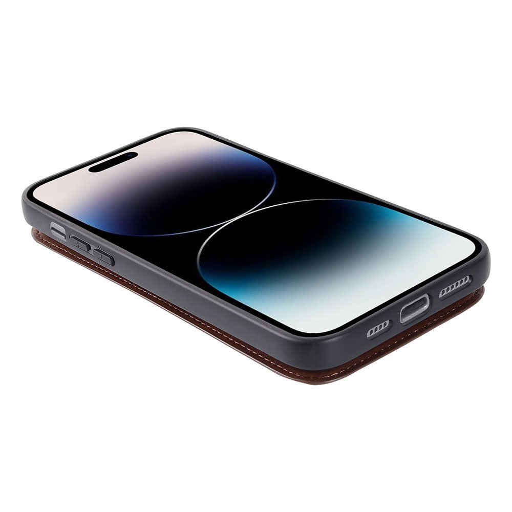 Hanman Back Flip Leather Wallet Shockproof Cover Case for iPhone 14 Plus