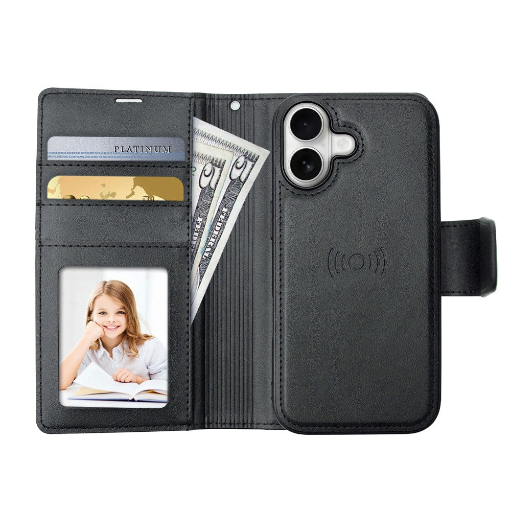 Hanman 2 in 1 Detachable Magnetic Flip Leather Wallet Cover Case for iPhone 17