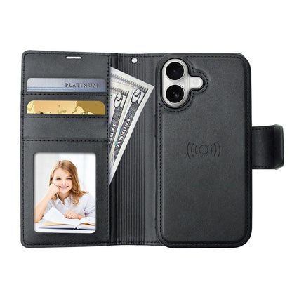 Hanman 2 in 1 Detachable Magnetic Flip Leather Wallet Cover Case for iPhone 17