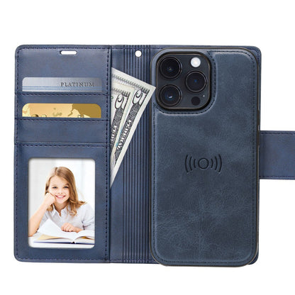 Hanman 2 in 1 Detachable Magnetic Flip Leather Wallet Cover Case for iPhone 13/14