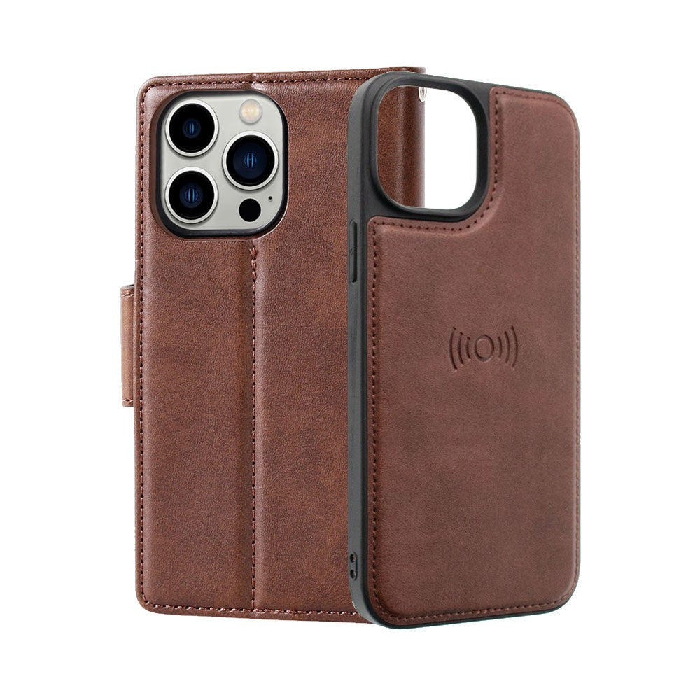 Hanman 2 in 1 Detachable Magnetic Flip Leather Wallet Cover Case for iPhone 16 Plus
