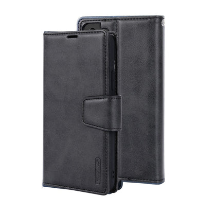 Hanman 2 in 1 Detachable Magnetic Flip Leather Wallet Cover Case for Samsung Galaxy S22 Ultra