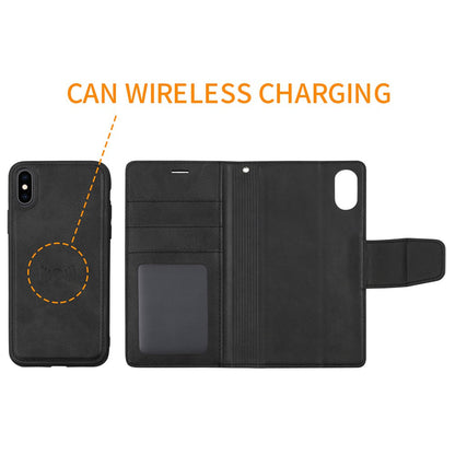 Hanman 2 in 1 Detachable Magnetic Flip Leather Wallet Cover Case for iPhone XS Max