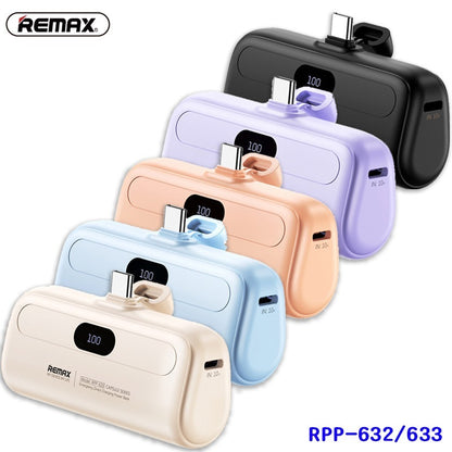Remax Capsule Series Mini Power Bank with (Type-C Port) 5000 mAh