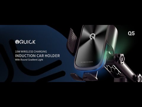 iQuick Q5 15W Wireless Charging Induction Car Holder With Round Gradient Light