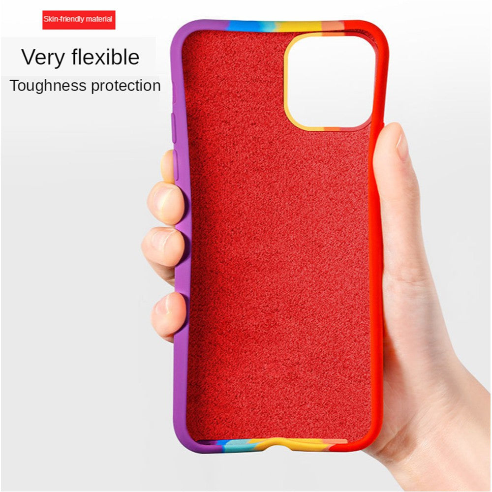Rainbow Liquid Silicone Case Cover for iPhone 13