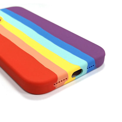 Rainbow Liquid Silicone Case Cover for iPhone 12 Pro Max (6.7'')