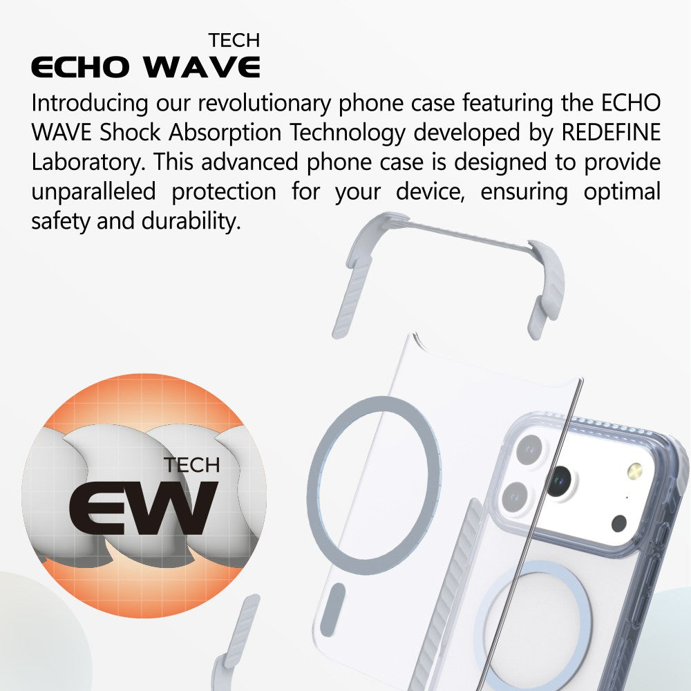 REDEFINE Echo Wave Ultimate Impact Protection Transparent Case for iPhone 17 Pro Max