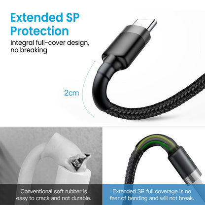 iQuick Braided USB-C to USB-C Fast Charging Cable 3M Compatible for iPhone 15 16 Series