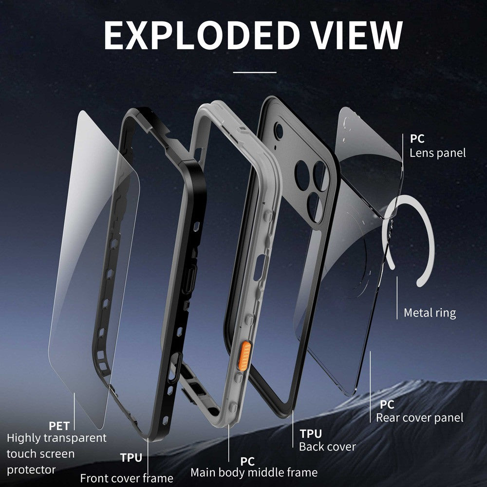 Redpepper Dot+ IP68 Waterproof Case with Magnetic Ring for iPhone 17 Pro Max Magsafe