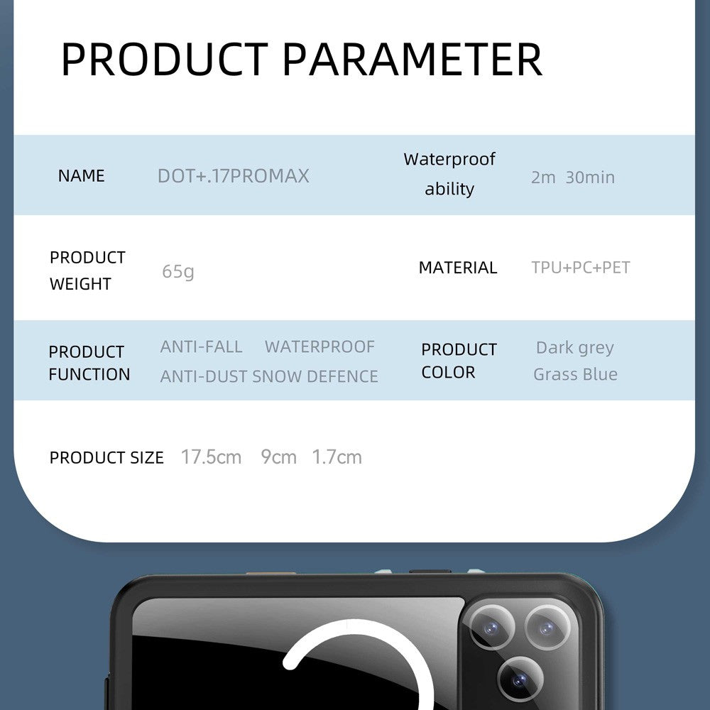 Redpepper Dot+ IP68 Waterproof Case with Magnetic Ring for iPhone 17 Pro Max Magsafe