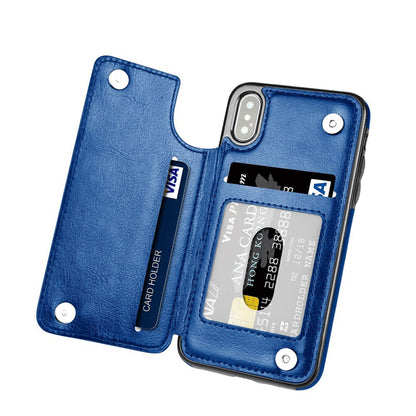 Back Flip Leather Wallet Cover Case for Apple iPhone X/XS