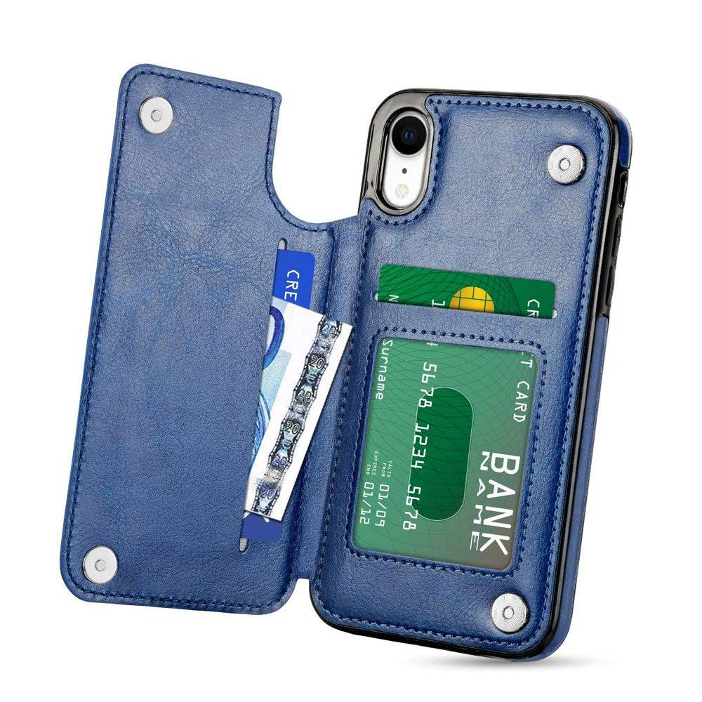 Back Flip Leather Wallet Cover Case for Apple iPhone XR
