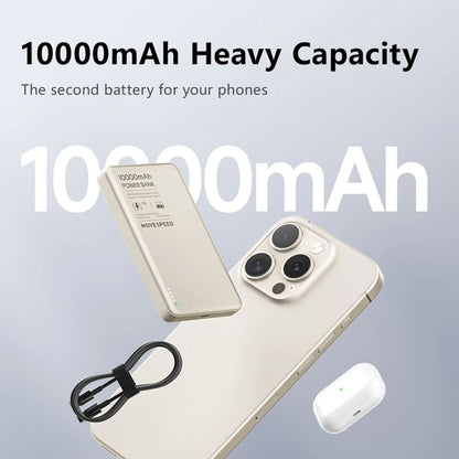 MOVE SPEED S10 Ultra-thin Titanium Magnetic Power Bank 10000mAh