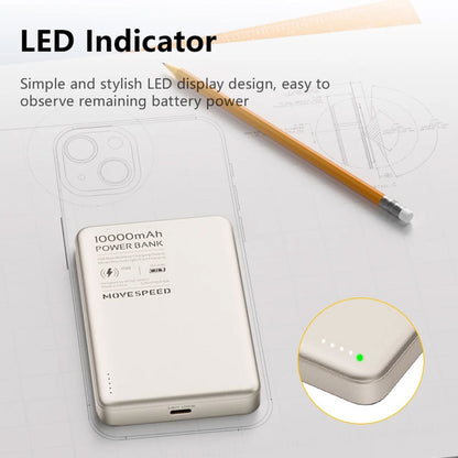 MOVE SPEED S10 Ultra-thin Titanium Magnetic Power Bank 10000mAh