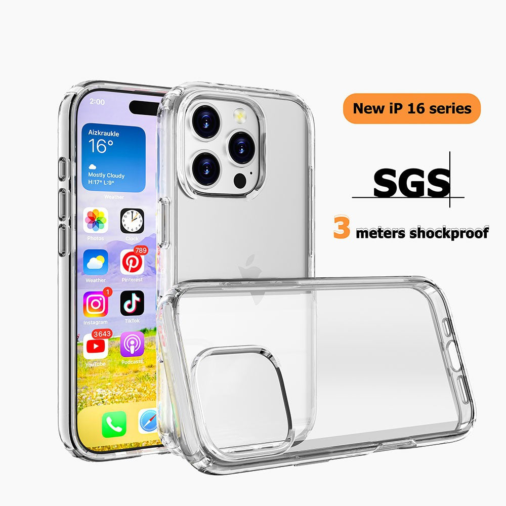 Shockproof Clear Protective Case for iPhone 16 Pro