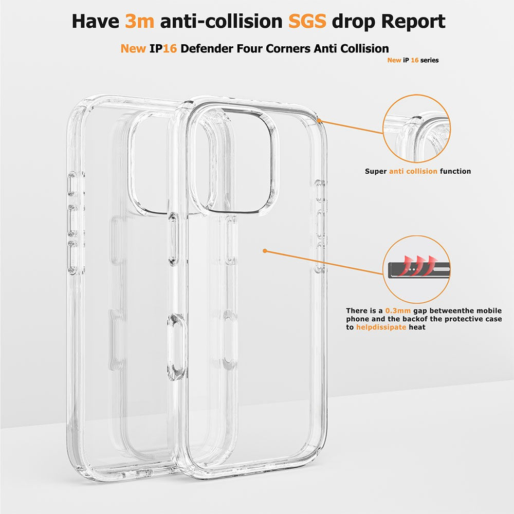 Shockproof Clear Protective Case for iPhone 16 Pro Max