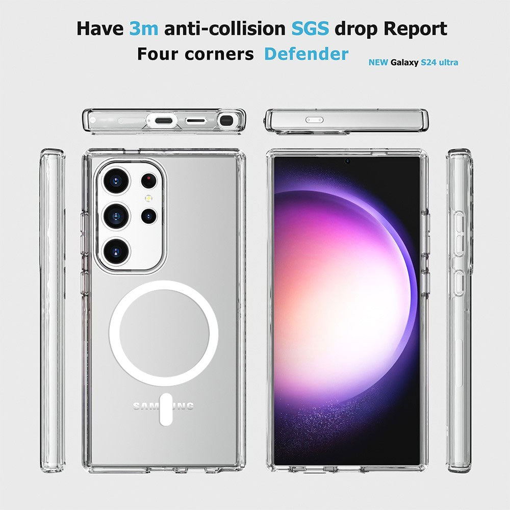 Shockproof Clear Magsafe Case for Samsung Galaxy S25 Edge-Transparent
