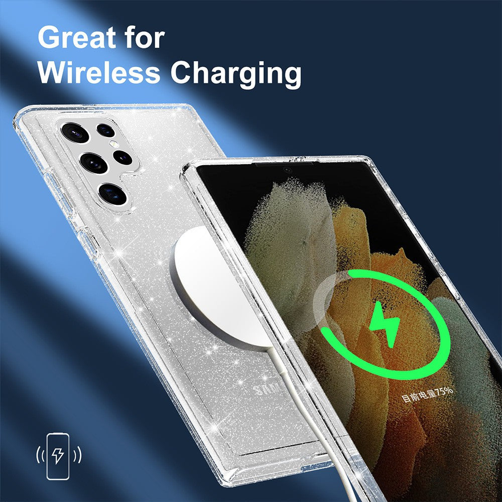 Ultimake Glitter Shockproof Case Cover for Samsung Galaxy S22 Ultra