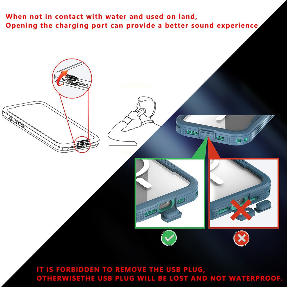 Redpepper Dot+ IP68 Waterproof Case with Magnetic Ring for iPhone 16 Pro Magsafe